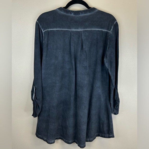 Casual Studio Cotton Dark Blue Long Sleeve Henley Shirt size Womens L casual - Picture 9 of 11
